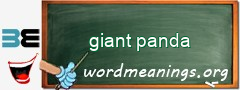 WordMeaning blackboard for giant panda